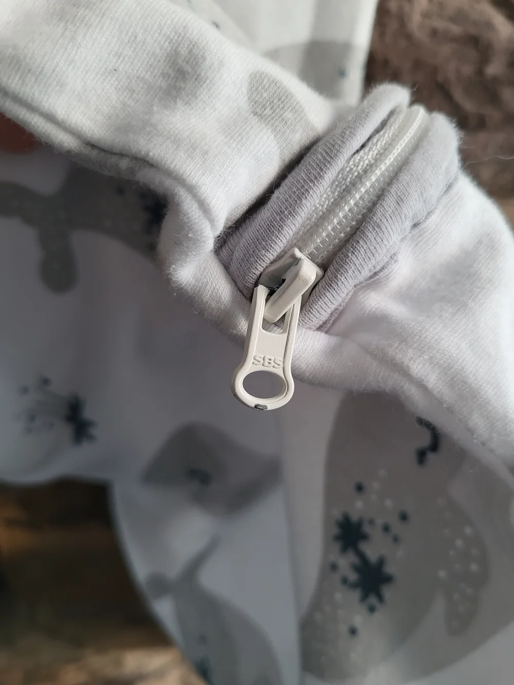 Sleeveless Gray Whale Print Pajama Sleep Sack